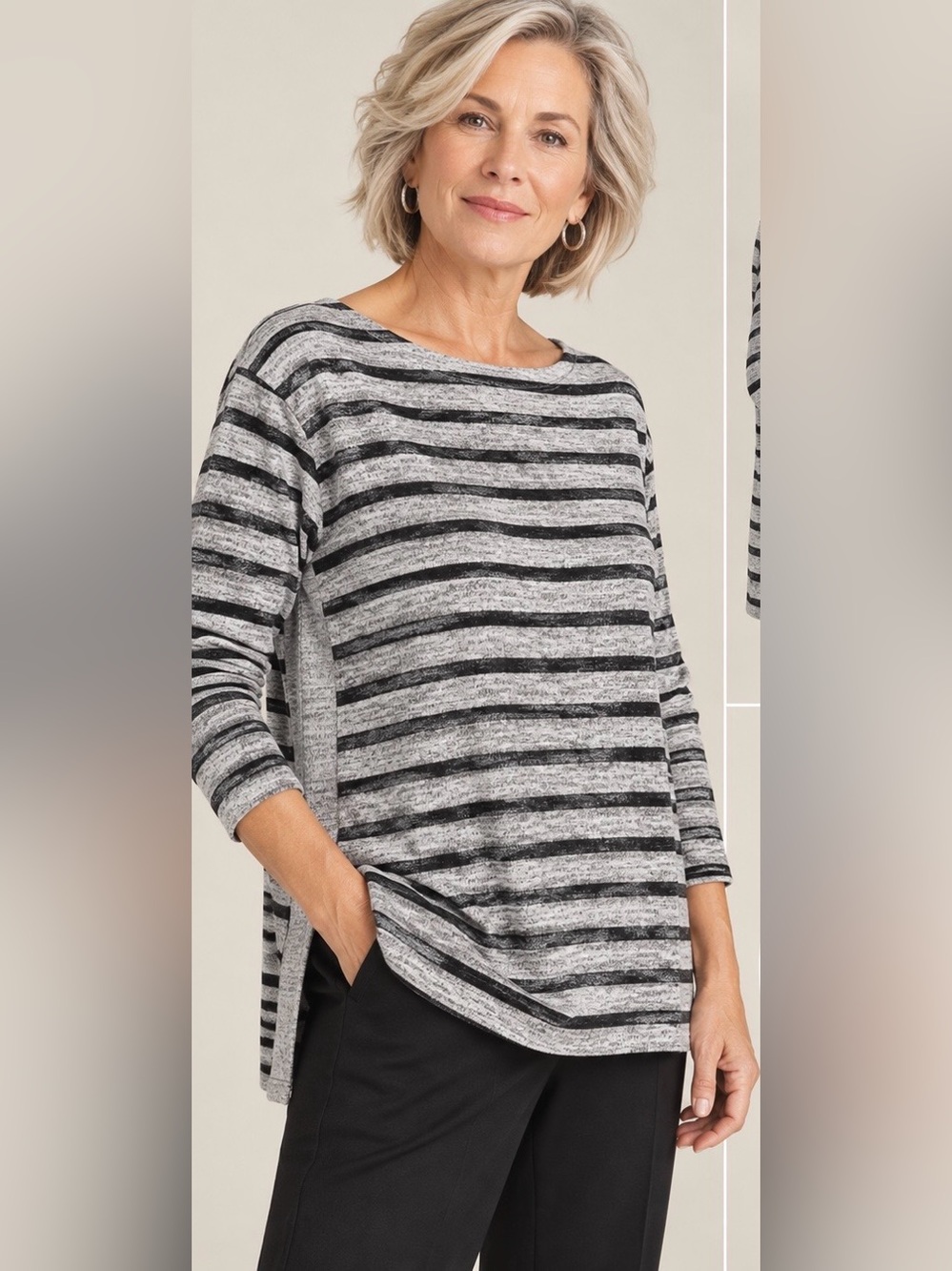 NWT Chico’s Zenergy Salt & Pepper Long Sleeve Top